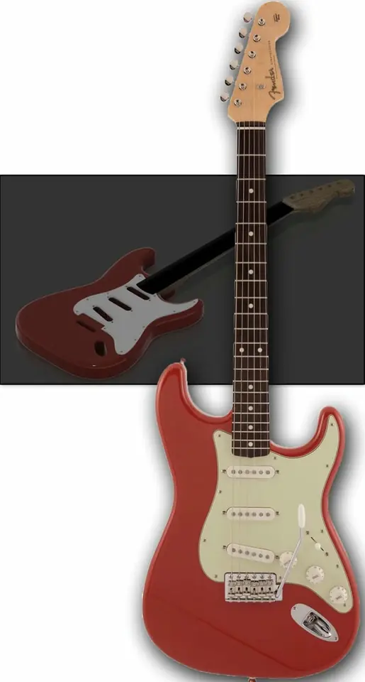 Style Fender stratocaster 60' guitar (STL)