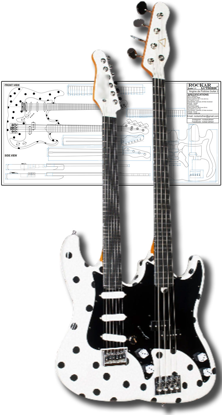 Plans/Blueprints for luthier, Style Angine de poitrine 2 guitar