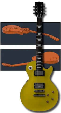 Archives STL for luthier, Style Gibson LP goldtop guitar