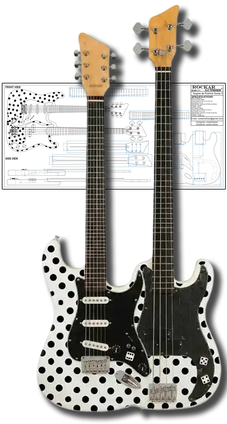 Plans/Blueprints for luthier, Style Angine de poitrine guitar