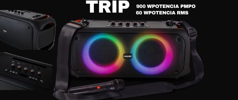 Parlante party speaker moonki sound trip 900w