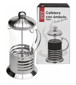 CAFETERA EMBOLO ACERO INOXIDABLE 800 ML
