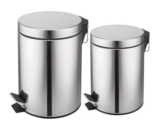 CESTO/ TACHO ACERO 12 L CON PEDAL TAPA ACERO