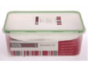 CONTENEDOR HERMETICO RECTANGULAR ALETAS ANTIDERRAME 1.65 L