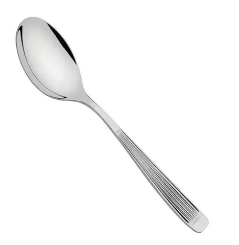 CUCHARA TE ACERO INOXIDABLE RAYADA