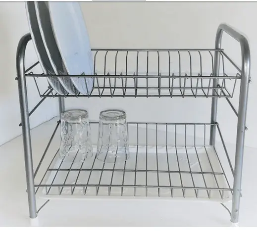 ESCURRIDOR GRIS CAÑO GRUESO 16 PLATOS C/BANDEJA REFORZADA