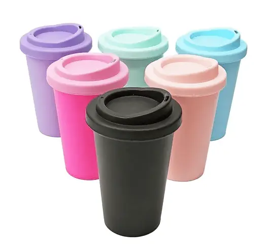 VASO TERMICO PLASTICO CON TAPA ALTO IMPACTO sturbuks COLORES