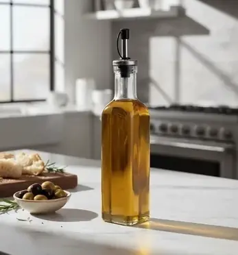 ACEITERA BOTELLA VIDRIO 250 ml ACEITE/VINAGRE CON PICO ACERO