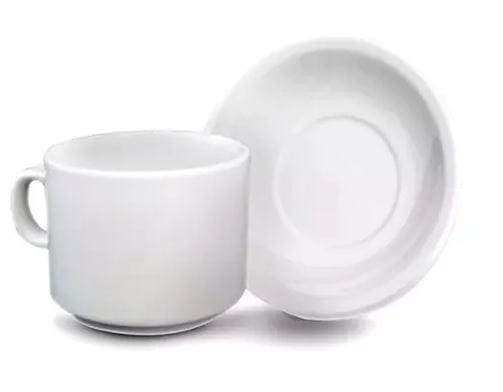 TAZA DE DESAYUNO CON PLATO PORCELANA