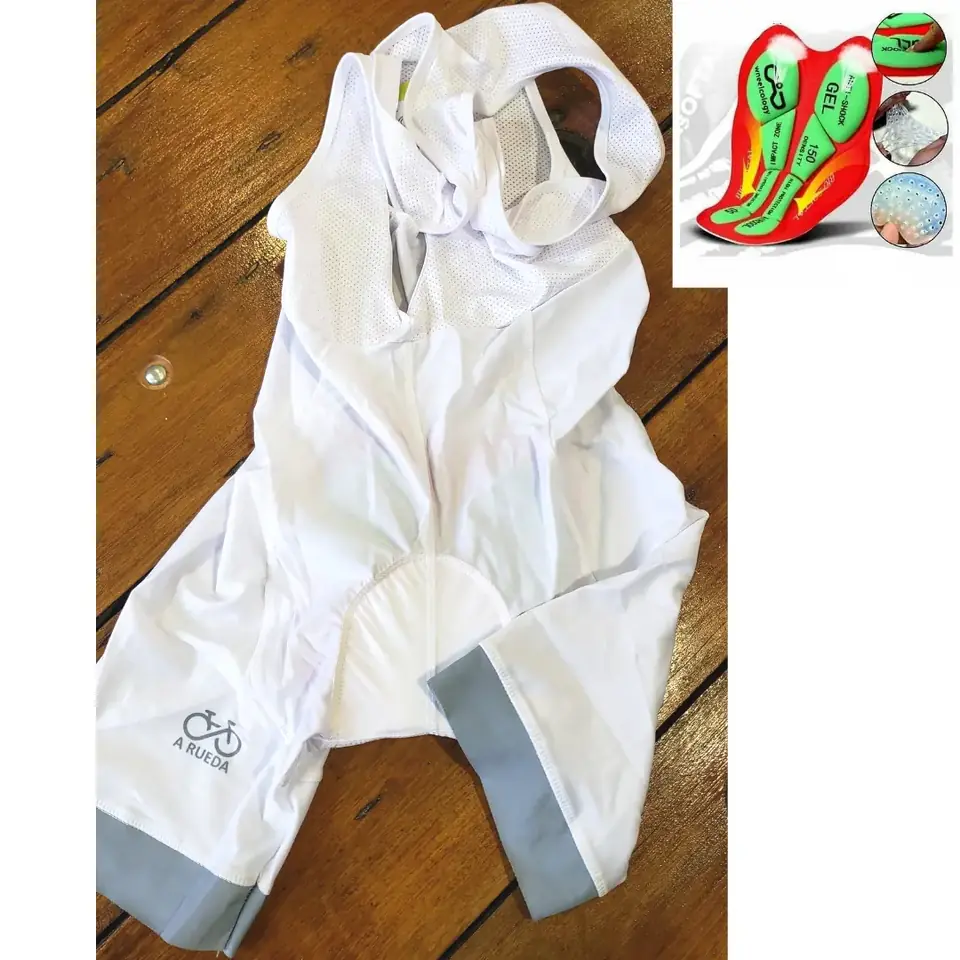 maillot A Rueda badana gel 5D blanco/gris