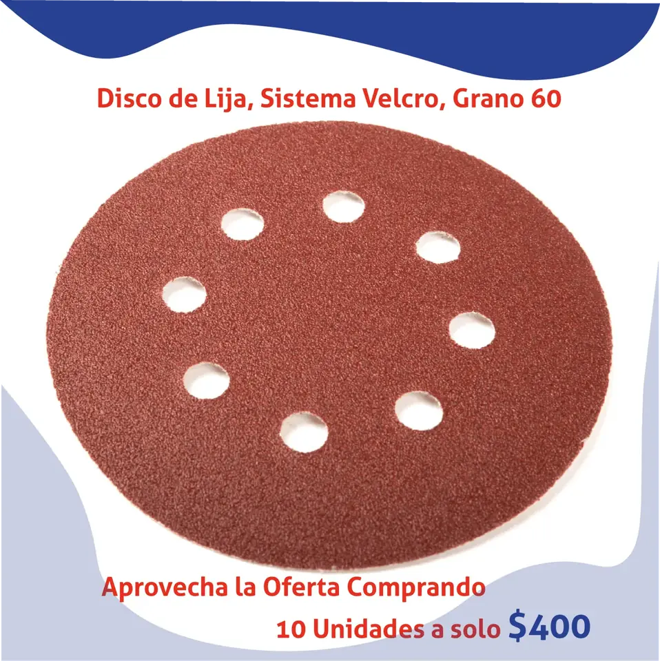 Disco de Lija con Velcro x 10 - Grano 60 -