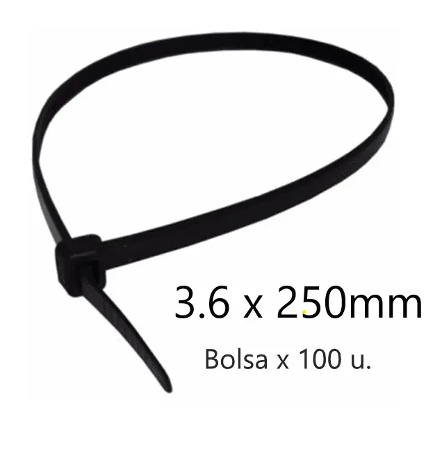 Precinto UV negro 3,6 mm × 250 mm