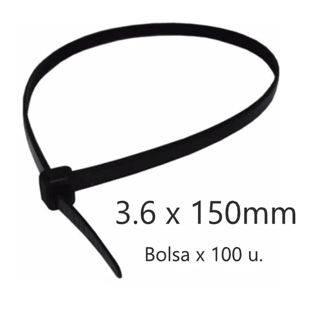 Precinto UV negro 3,6 mm × 150 mm