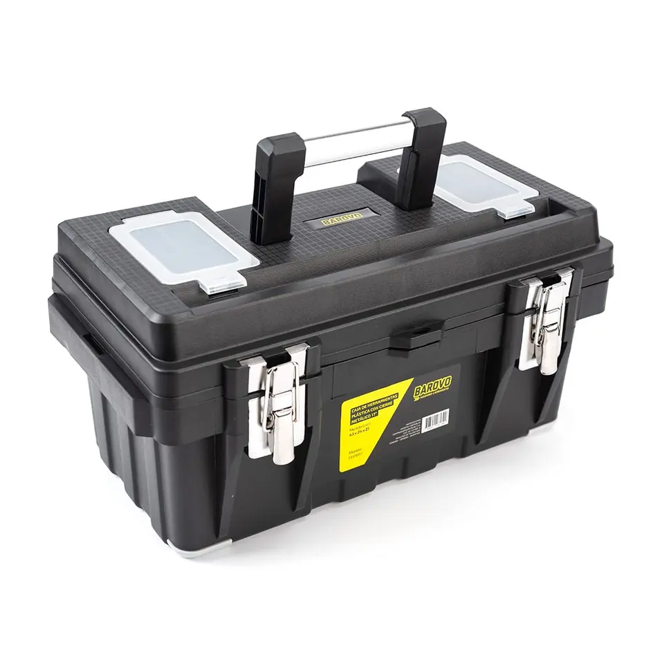 Caja de herramientas de 17" plástica con cierre metálico