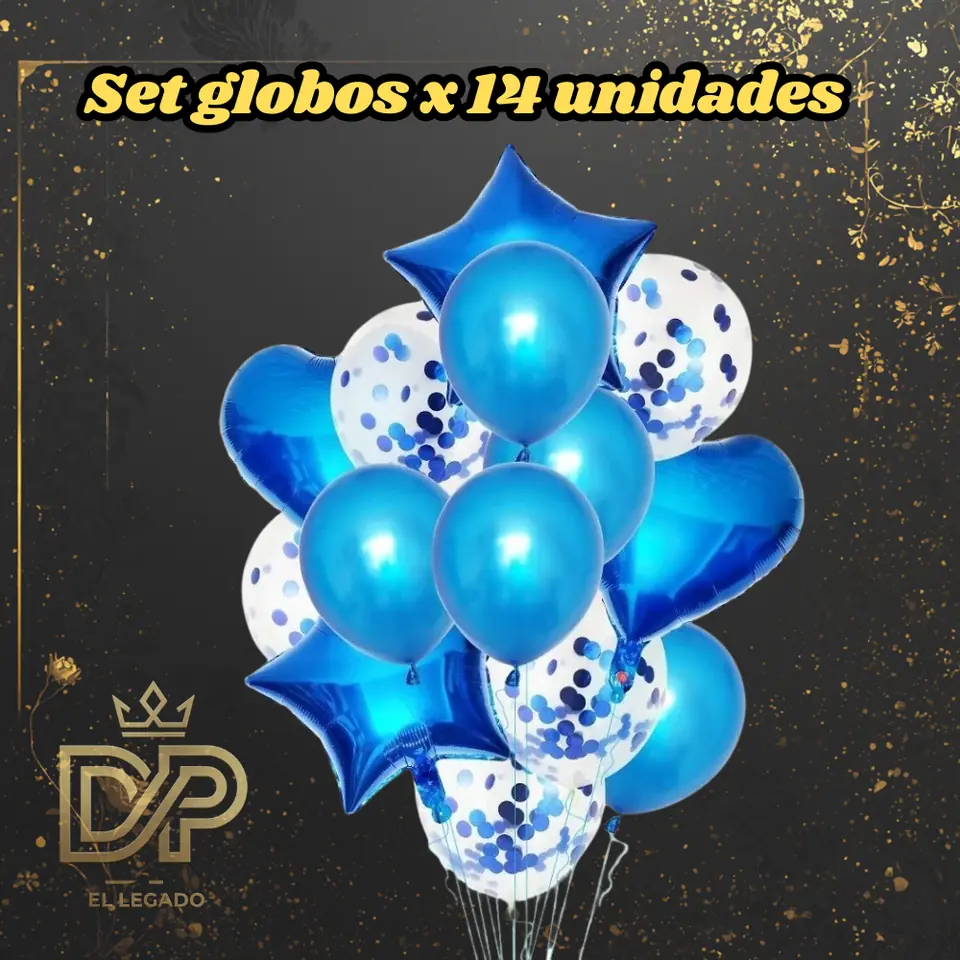 Set globos 14 unidades x1 Azul