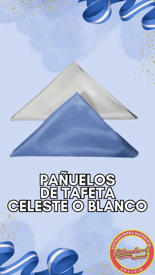 Pañuelo triangular tafeta x1 Celeste