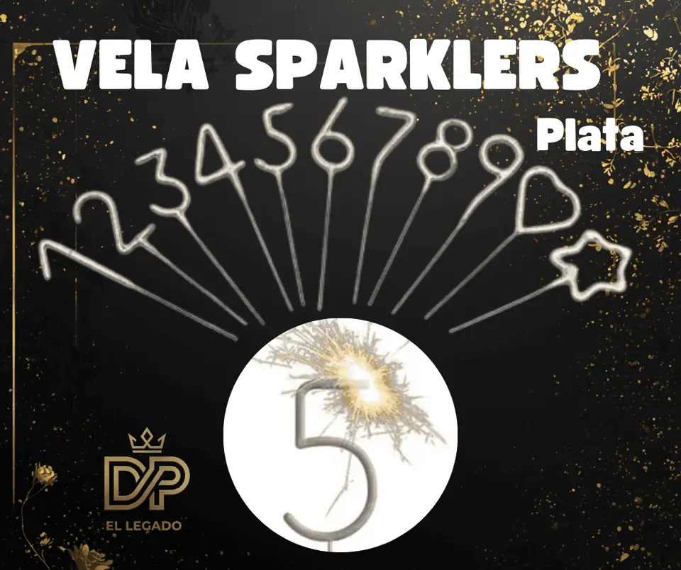 Vela Sparklers x 1 unidad Estrella Plateada