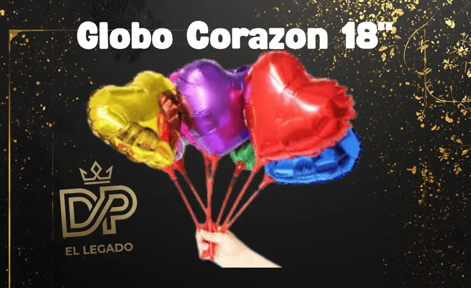 Globo corazón 18" (45cm) Rojo x5