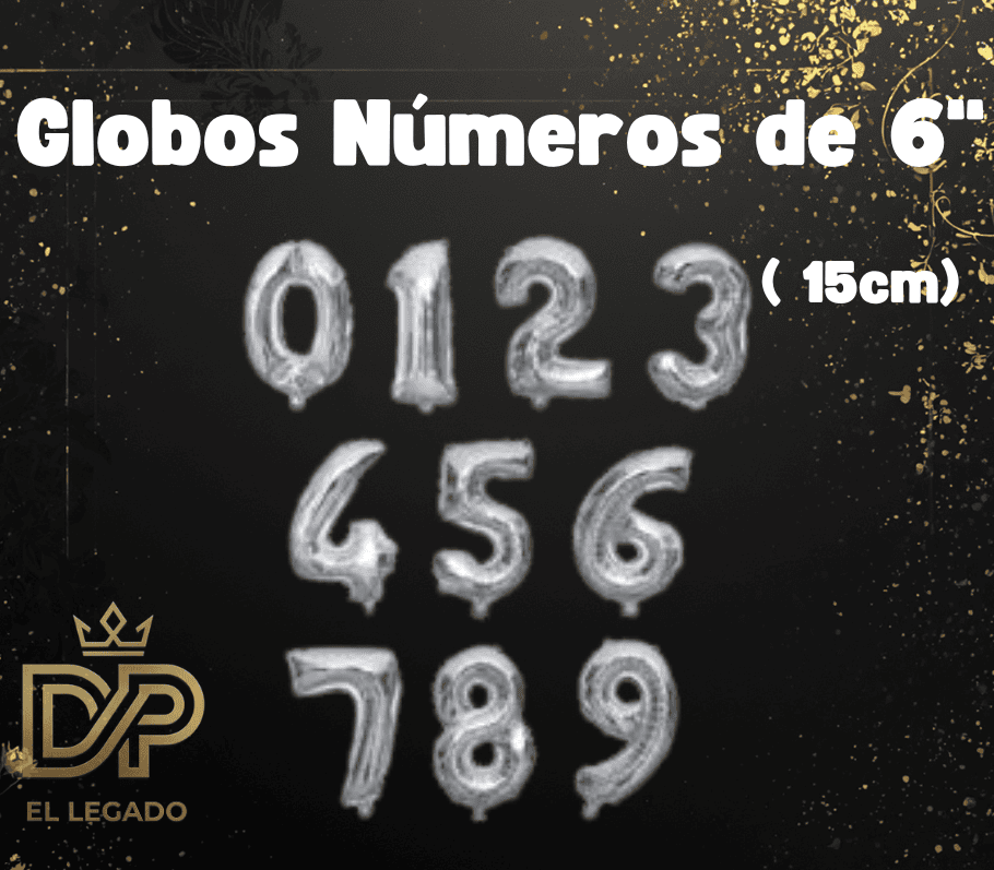 Globo 6" Nùmero 7 Plata x5