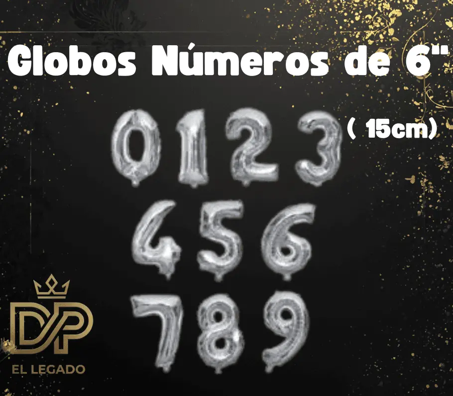 Globo 6" Nùmero 3 Plata x5