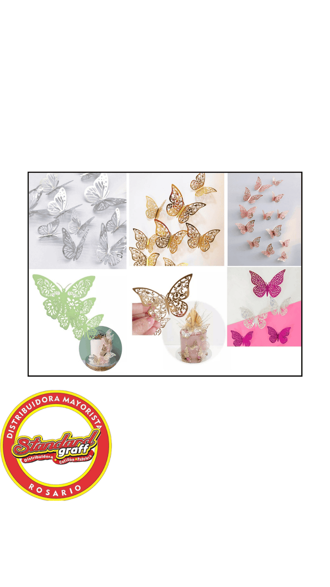 Blister mariposas 3D Fucsia x 6 unidades