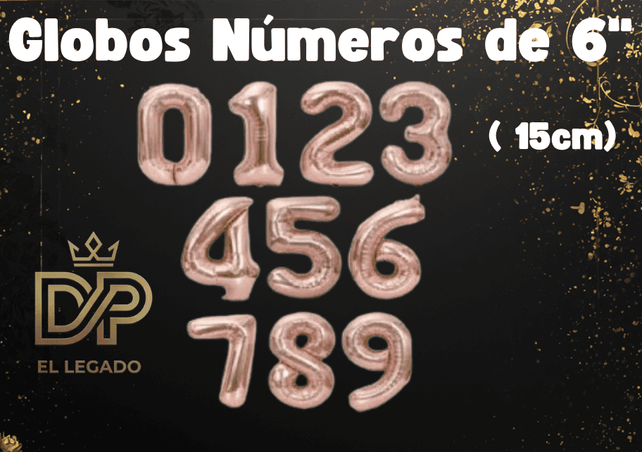 Globo 6" Nùmero 3 Rosa Gold x5