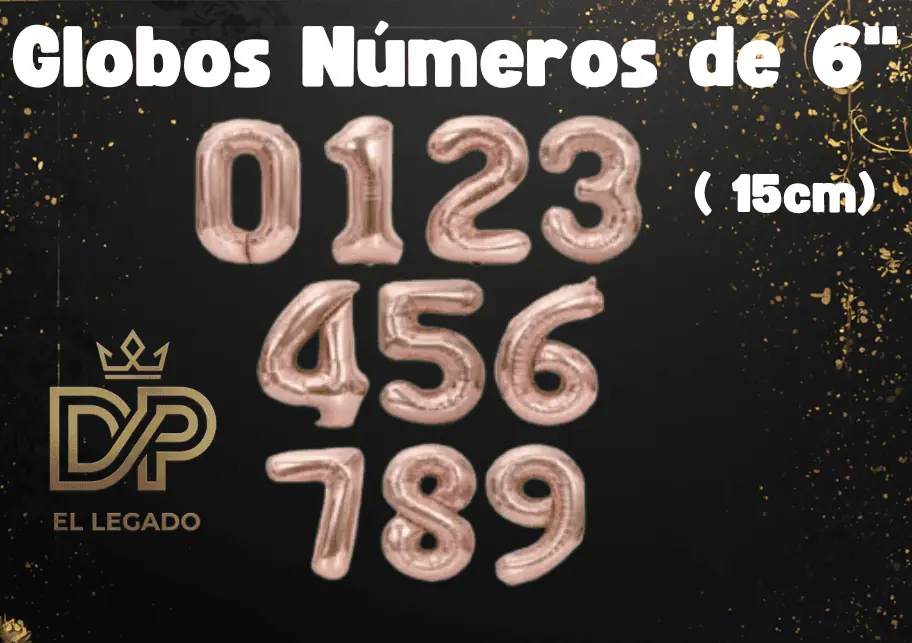 Globo 6" Nùmero 0 Rosa Gold x5