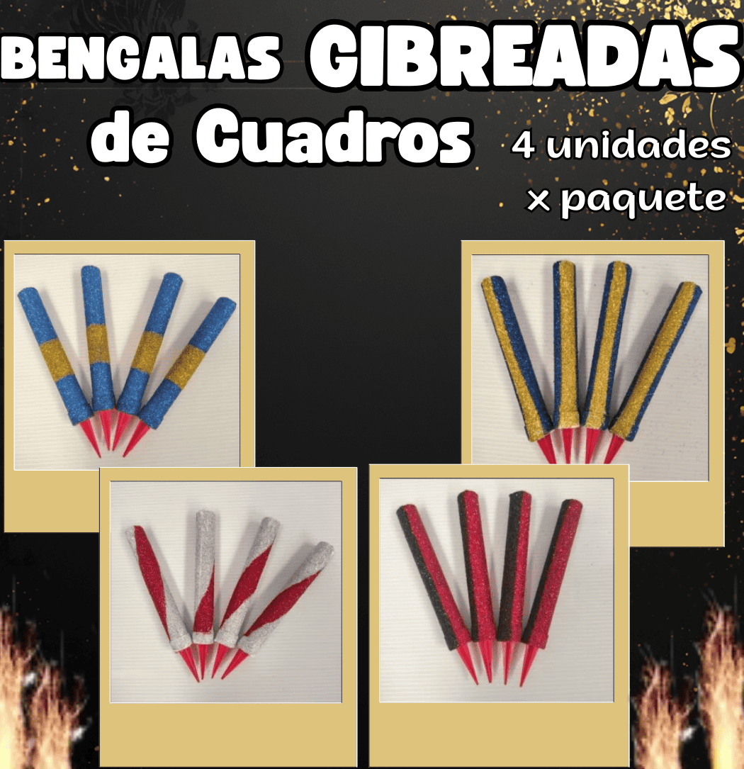 Bengalas Gibre Cuadros x 4 unid - Boca