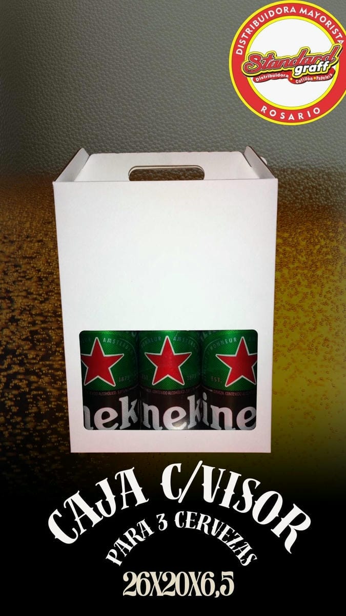Caja c/visor 26x20x6,5 blanca cerveza - x5