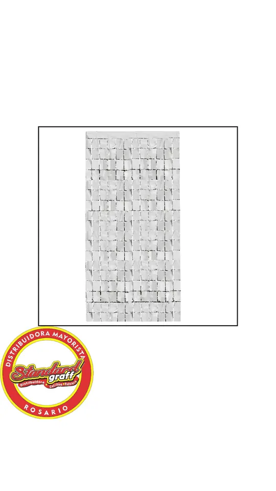 Cortina Bricks Wall Plateado x 1 unidad
