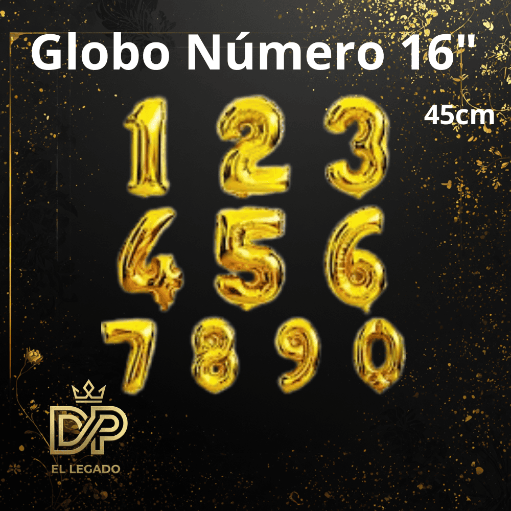 Globo 16" Nùmero 4 Dorado x5