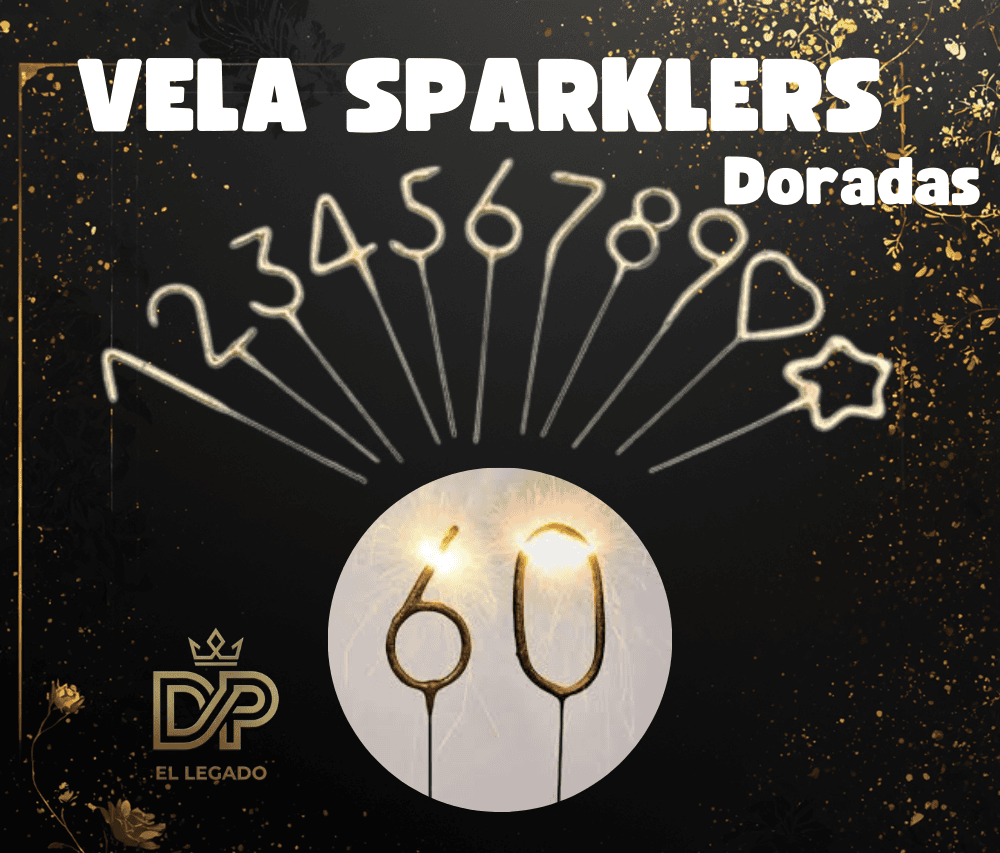 Vela Sparklers x 1 unidad Corazòn Dorado