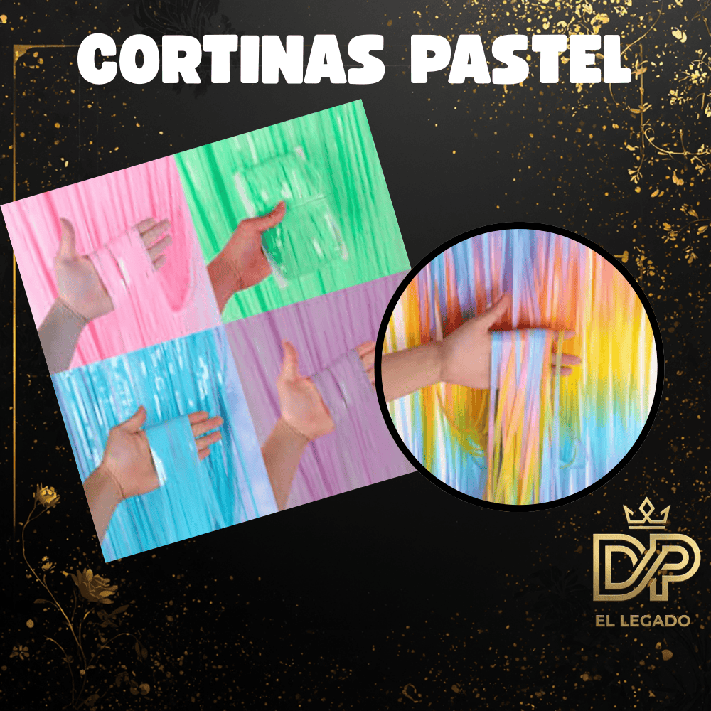 Cortina pastel Verde x 1 unidad