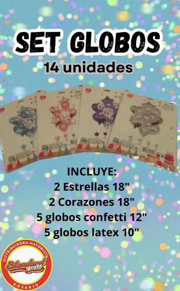 Set globos Estrella x14 Violeta - x1
