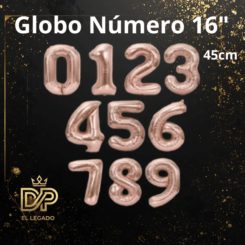 Globo 16" Nùmero 7 Rosa Gold  x5