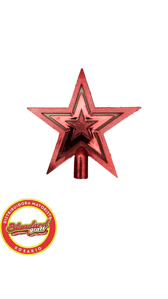 Adorno puntal estrella calada roja 10cm