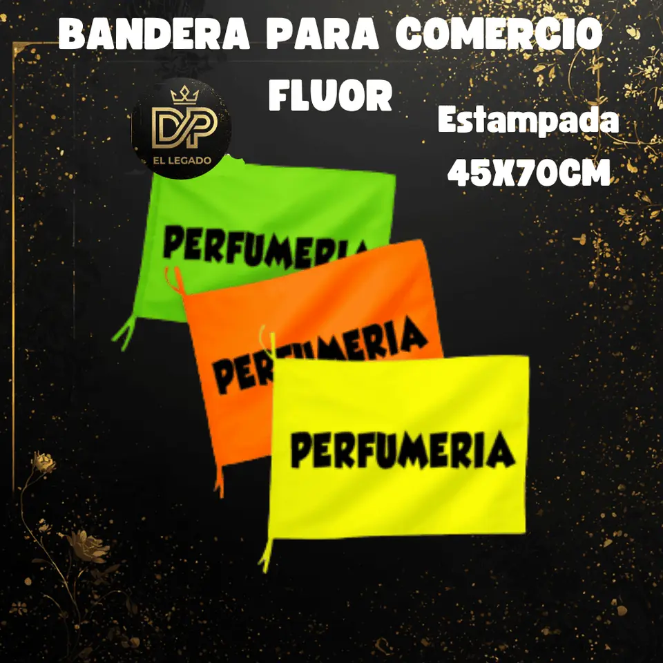 Bandera flùor para comercio estampada 45x70cm (Perfumeria)