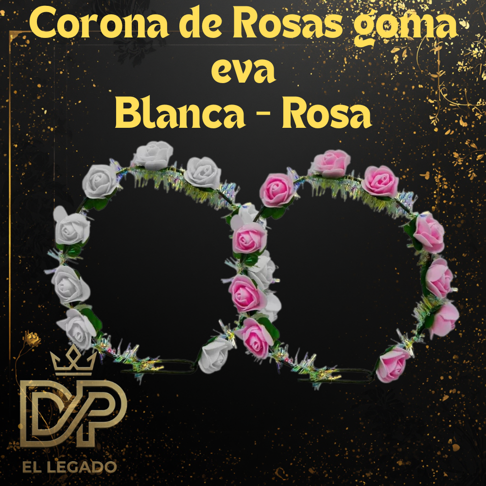 Corona de Rosas en goma eva x6 unidades