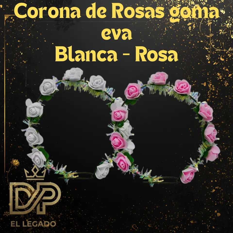Corona de Rosas en goma eva x6 unidades