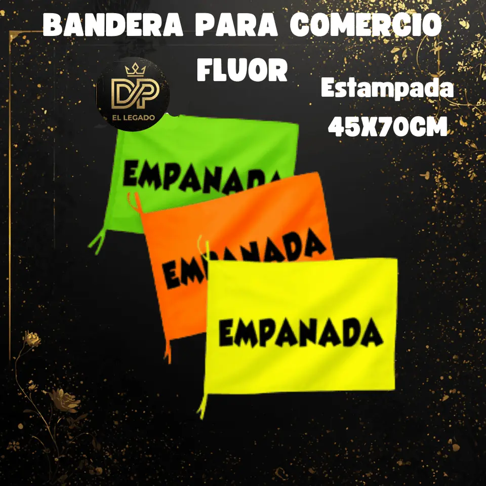Bandera flùor para comercio estampada 45x70cm (Empanada)
