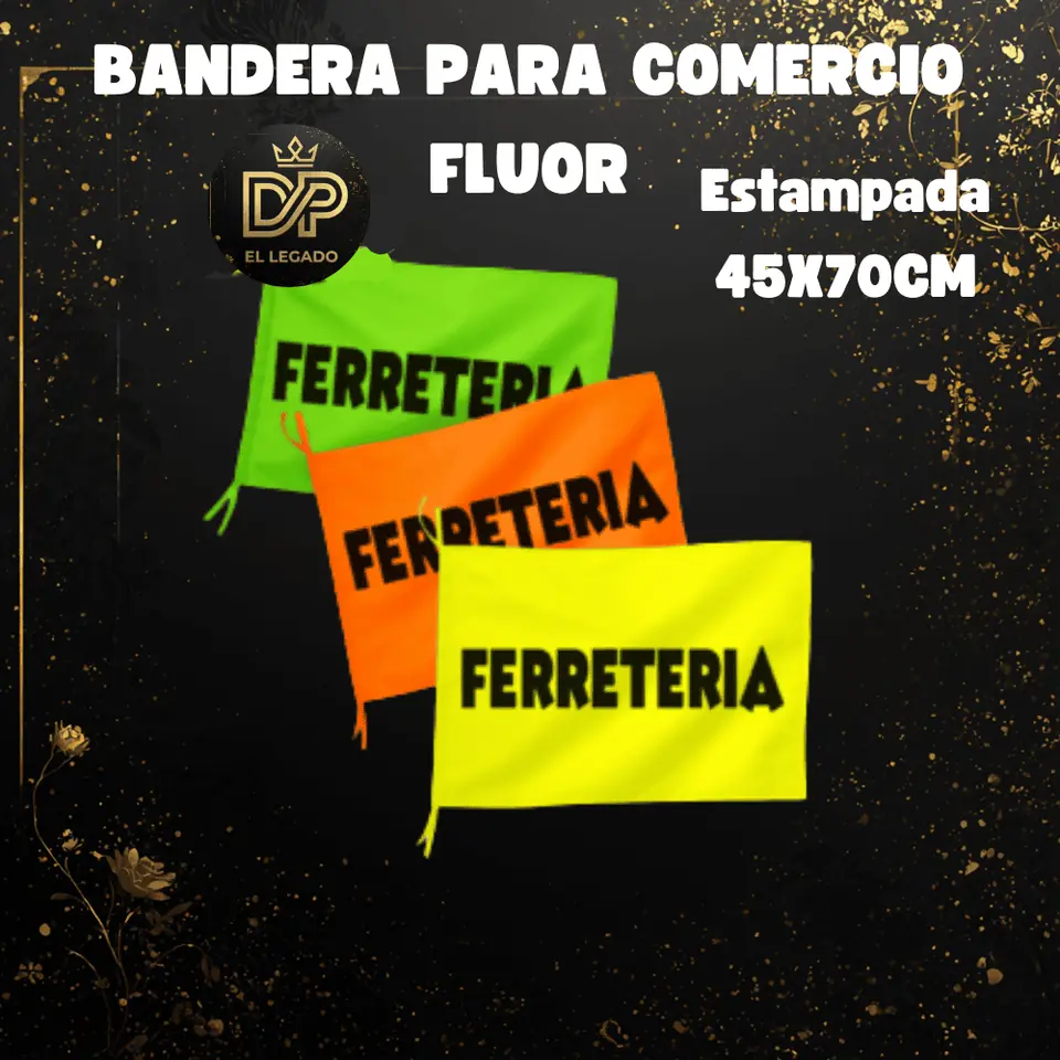 Bandera flùor para comercio estampada 45x70cm (Ferreterìa)
