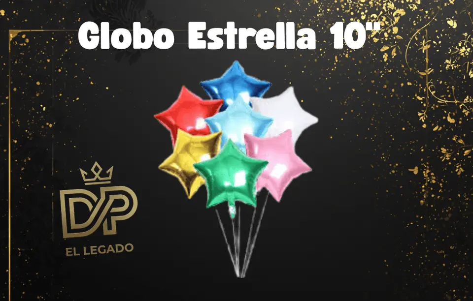 Globo estrella 10" Plata - x5