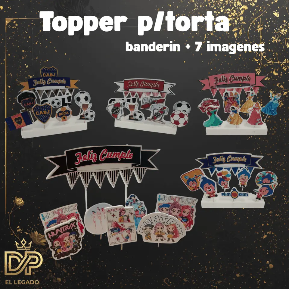 Toppers para Tortas x 8 figuras