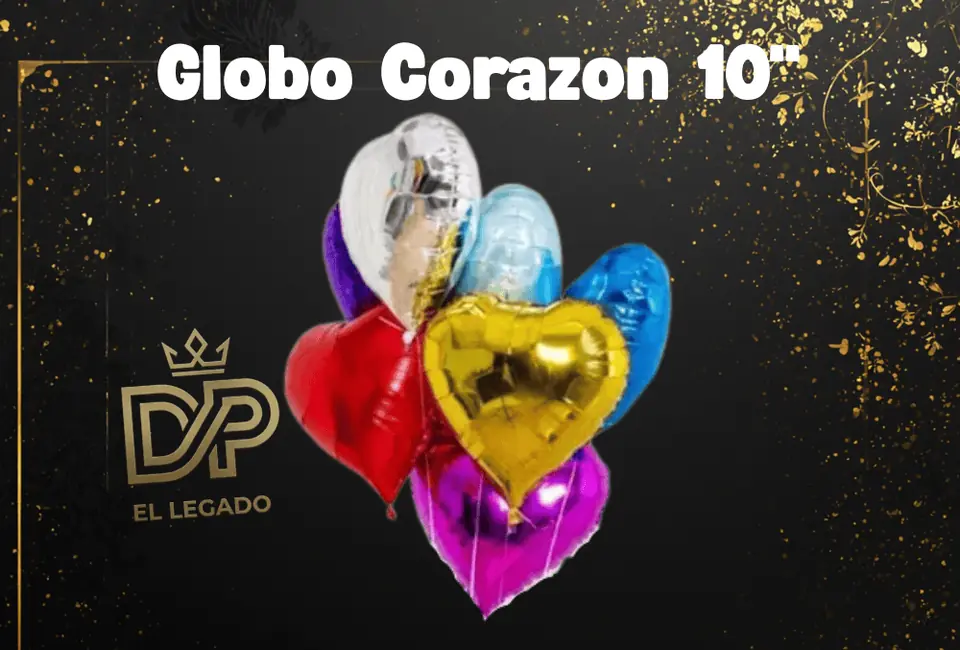 Globo corazón 10" rosa - x5