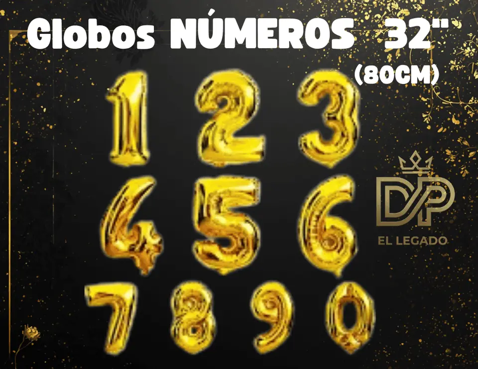 Globo 32" Número 9 Dorado x5
