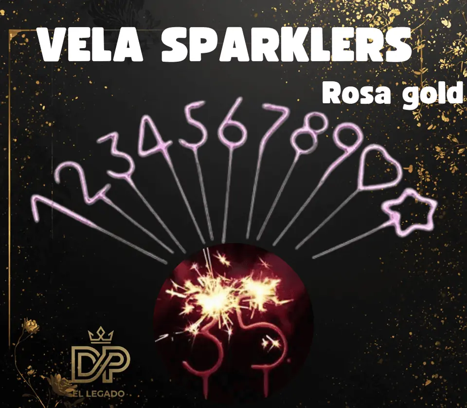 Vela Sparklers Rosa Gold  x 1 U - N º 0
