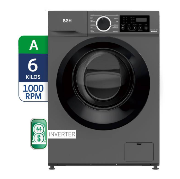 Lavarropas Inverter BGH Carga Frontal 6 Kg BWFI06S24AR outlet