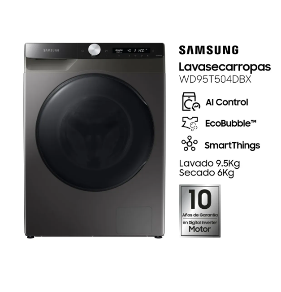Lavasecarropas Samsung Carga Frontal 9,5/6 WD95A4453BX OUTLET