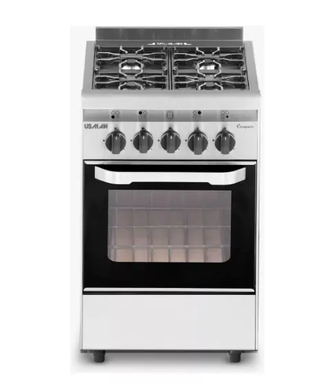 ¡IMPERDIBLE OFERTA! Usman Cocina Industrial 52cm 4 Hornallas Compact Color Plateado