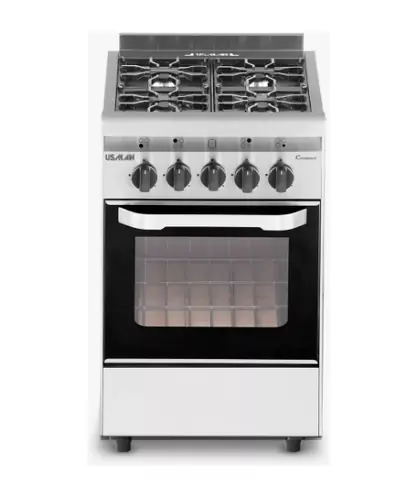¡IMPERDIBLE OFERTA! Usman Cocina Industrial 52cm 4 Hornallas Compact Color Plateado